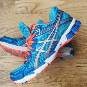 (8.5) Asics GT-1000 Dynamic Blue and Orange Sneakers Running Active Athleisure